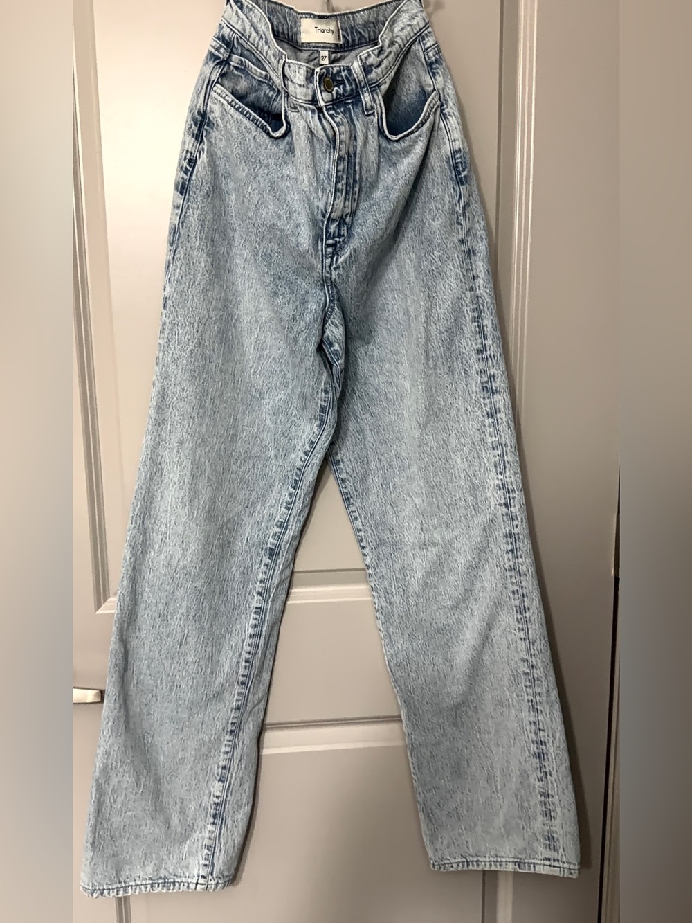 Anthropologie Light Blue High-Rise Straight Jeans- Triachy Brand